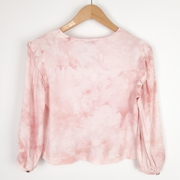 NWT Madewell Tie Dye Ruffle Shoulder Top XXS - Picture 12 of 12